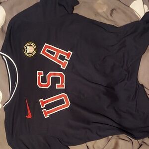 Nike x usa Olympic team patch worked ringer athletic graphic tee.